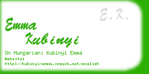 emma kubinyi business card